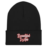 BEAUTIFUL I AM RED Cuffed Beanie Hat