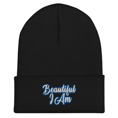 BEAUTIFUL I AM BLUE Cuffed Beanie Hat