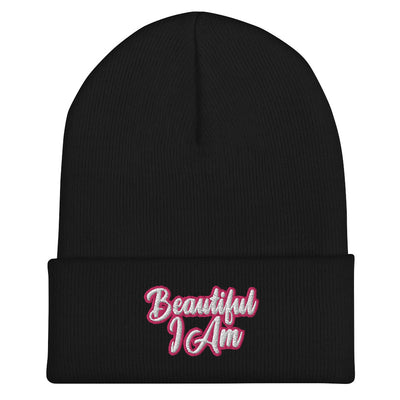 BEAUTIFUL I AM PINK Cuffed Beanie Hat