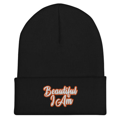 BEAUTIFUL I AM ORANGE Cuffed Beanie Hat