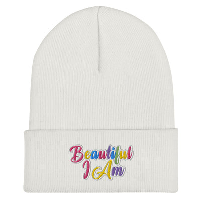 BEAUTIFUL I AM Cuffed Beanie Hat