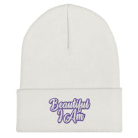 BEAUTIFUL I AM PURPLE Cuffed Beanie Hat