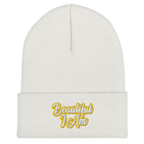 BEAUTIFUL I AM GOLD Cuffed Beanie Hat