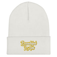 BEAUTIFUL I AM GOLD Cuffed Beanie Hat