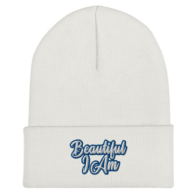 BEAUTIFUL I AM BLUE Cuffed Beanie Hat