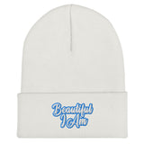 BEAUTIFUL I AM SKY BLUE Cuffed Beanie Hat