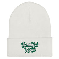 BEAUTIFUL I AM GREEN Cuffed Beanie Hat