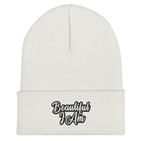 BEAUTIFUL I AM BLACK Cuffed Beanie Hat