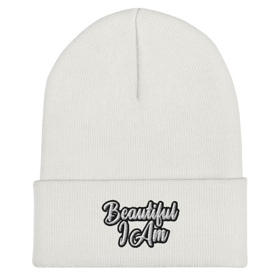 BEAUTIFUL I AM BLACK Cuffed Beanie Hat