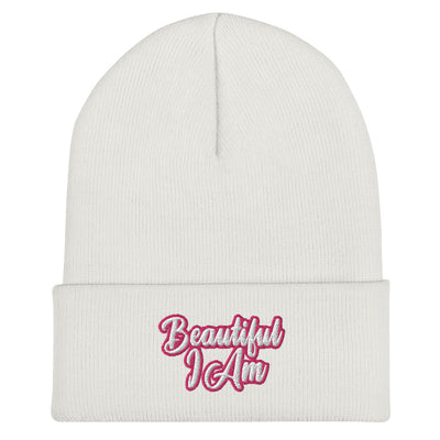 BEAUTIFUL I AM PINK Cuffed Beanie Hat