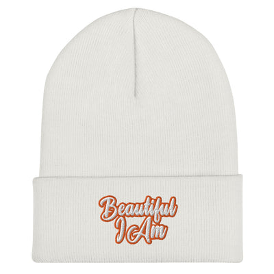 BEAUTIFUL I AM ORANGE Cuffed Beanie Hat