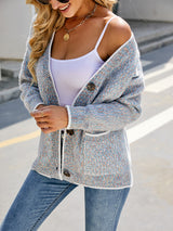 BEAUTIFUL I AM Button Down V-Neck Cardigan with Pockets