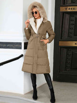 BEAUTIFUL I AM Longline Hooded Winter Coat Jacket with Pockets