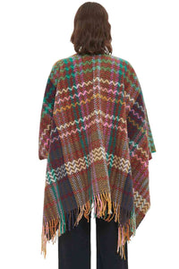 BEAUTIFUL I AM Plaid Fringe Detail Scarf