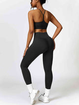 BEAUTIFUL I AM Sport Bra and Leggings Active Wear Set