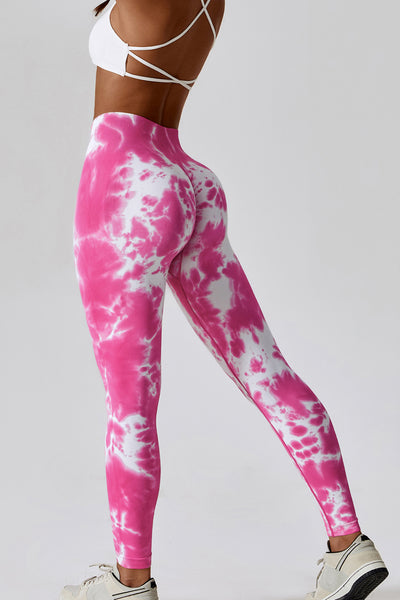 BEAUTIFUL I AM High Waist Tie-Dye Long Sports Pants Active Wear