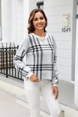 BEAUTIFUL I AM Printed Round Neck Dropped Shoulder Sweater