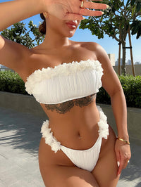 BEAUTIFUL I AM Applique Tie Back Two-Piece Bikini Swim Set