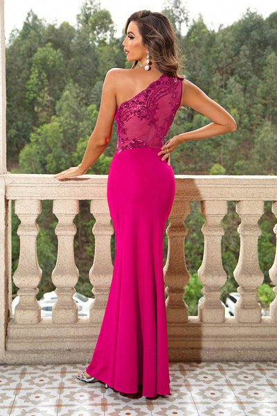 BEAUTIFUL I AM One-Shoulder Sleeveless Maxi Dress