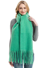 BEAUTIFUL I AM Fringe Detail Polyester Scarf