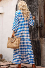 BEAUTIFUL I AM Printed Tie Neck Maxi Dress