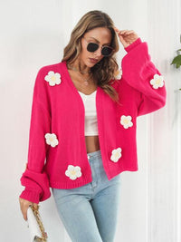 BEAUTIFUL I AM Floral Open Front Long Sleeve Cardigan