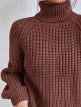 BEAUTIFUL I AM Full Size Turtleneck Rib-Knit Slit Sweater