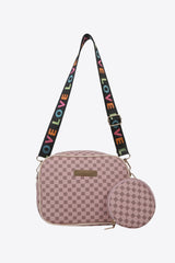 BEAUTIFUL I AM LOVE Printed Slogan Strap Shoulder Bag