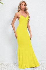 BEAUTIFUL I AM Crisscross Spaghetti Strap Fishtail Dress