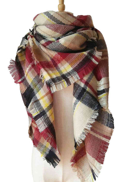 BEAUTIFUL I AM Plaid Imitation Cashmere Scarf