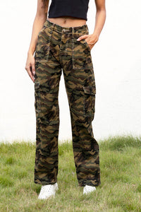 BEAUTIFUL I AM Camouflage Straight Leg Cargo Pants