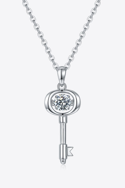 BEAUTIFUL I AM Moissanite Jewelry Key Pendant Necklace