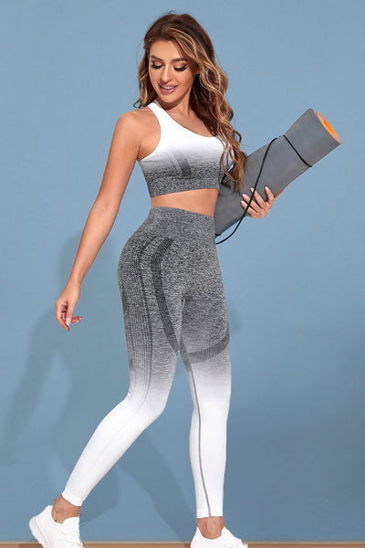 BEAUTIFUL I AM Gradient Sports Tank and Leggings Active Wear Set