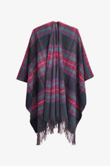 BEAUTIFUL I AM Plaid Fringe Detail Polyester Scarf