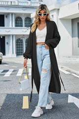 BEAUTIFUL I AM Tie Waist Longline Cardigan