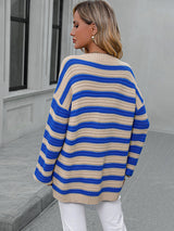 BEAUTIFUL I AM Striped Dropped Shoulder Sweater