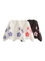 BEAUTIFUL I AM Floral Button Up V-Neck Cardigan