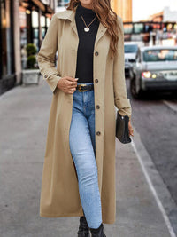 BEAUTIFUL I AM Collared Neck Button Front Jacket Trench Coat