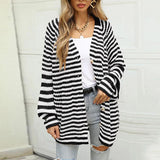 BEAUTIFUL I AM Striped Button Down Long Sleeve Cardigan