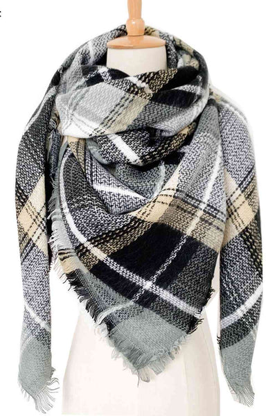 BEAUTIFUL I AM Plaid Imitation Cashmere Scarf