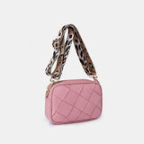 BEAUTIFUL I AM PU Leather Woven Crossbody Bag