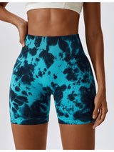 BEAUTIFUL I AM Tie Dye Wide Waistband Active Wear Sports Shorts