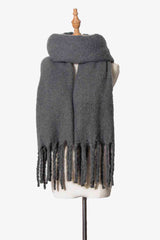 BEAUTIFUL I AM Fringe Detail Polyester Scarf