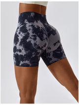 BEAUTIFUL I AM Tie Dye Wide Waistband Active Wear Sports Shorts