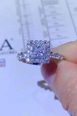 BEAUTIFUL I AM 1 Carat Moissanite Jewelry Square Ring