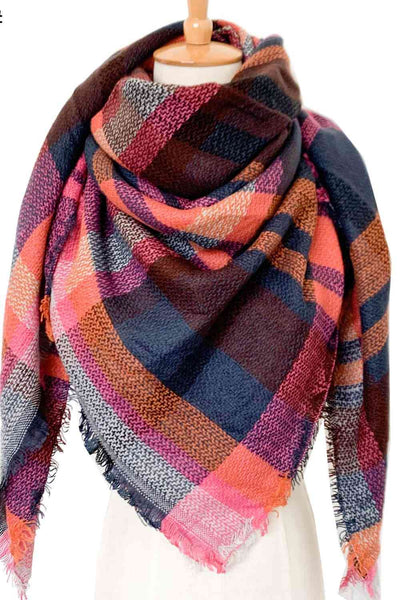 BEAUTIFUL I AM Plaid Imitation Cashmere Scarf