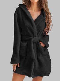 BEAUTIFUL I AM Tie Waist Hooded Robe