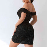 BEAUTIFUL I AM Sequin Off-Shoulder Mini Dress