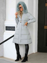 BEAUTIFUL I AM Longline Hooded Winter Coat Jacket with Pockets