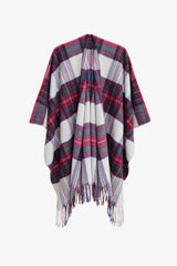 BEAUTIFUL I AM Plaid Fringe Detail Polyester Scarf